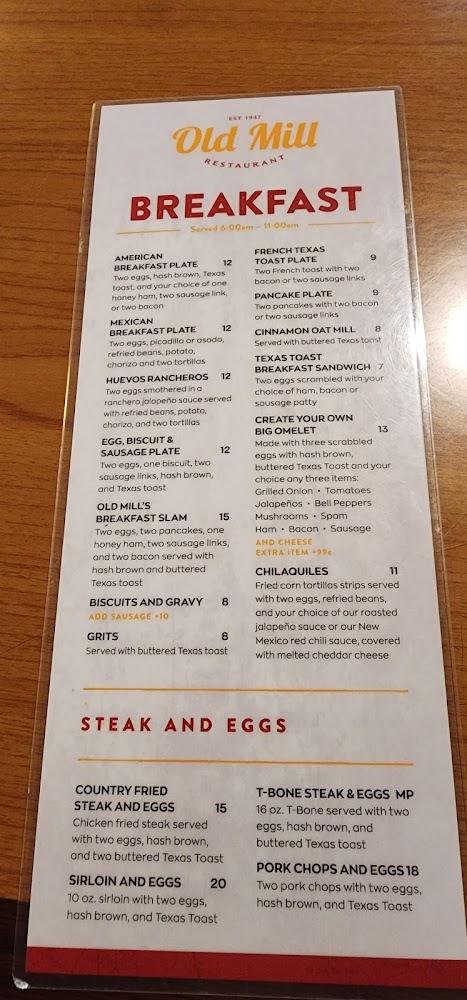 Old Mill Restaurant Menu image 4